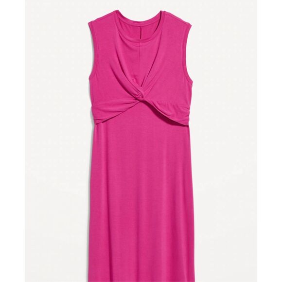 Old Navy Maternity Pink twist front nursing dress women’s size Small - Picture 2 of 5